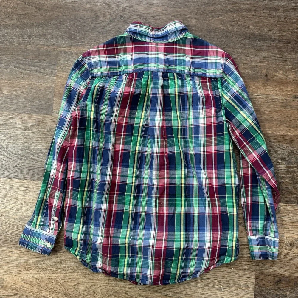 Ralph Lauren Boys Multicolor Plaid Button Down Shirt Sz L Preppy Casual‎